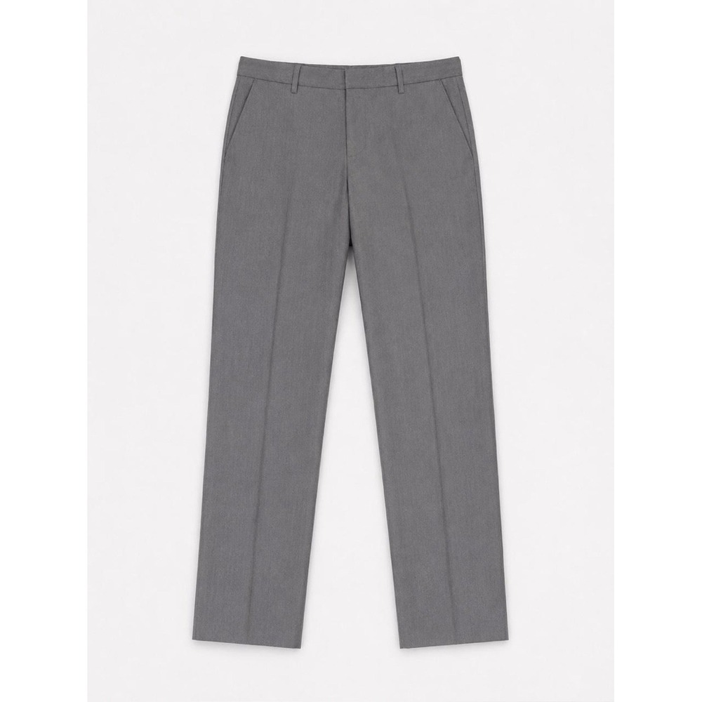 J.Ferrar Men's Gray Stretch Polyester Flat Front Straight Slim Dress Pants 34"